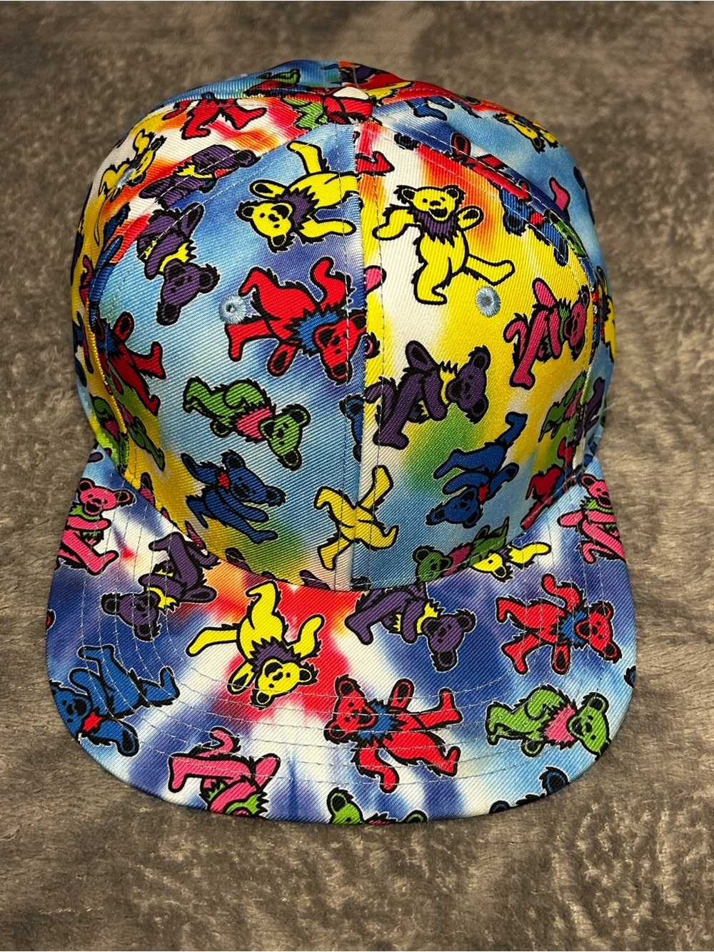 GRATEFUL DEAD Jerry Garcia DANCING BEAR Allover Print SnapBack Hat 2022 Cap